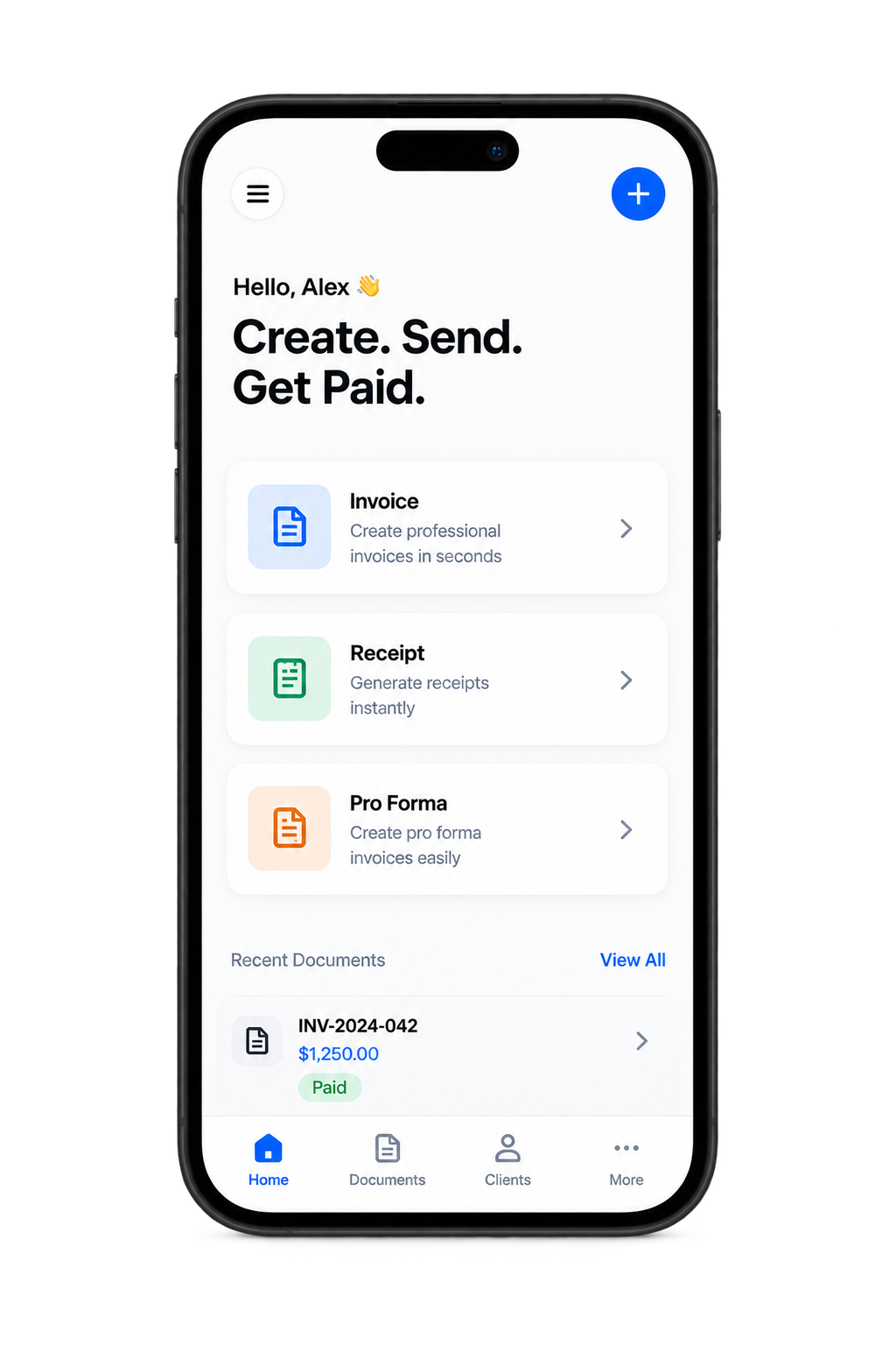 Invvora mobile payment and receipt illustration